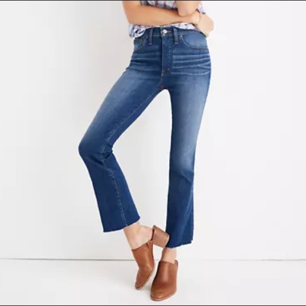 Madewell Demi Boot Ankle Flare Crop Jean Raw Hem